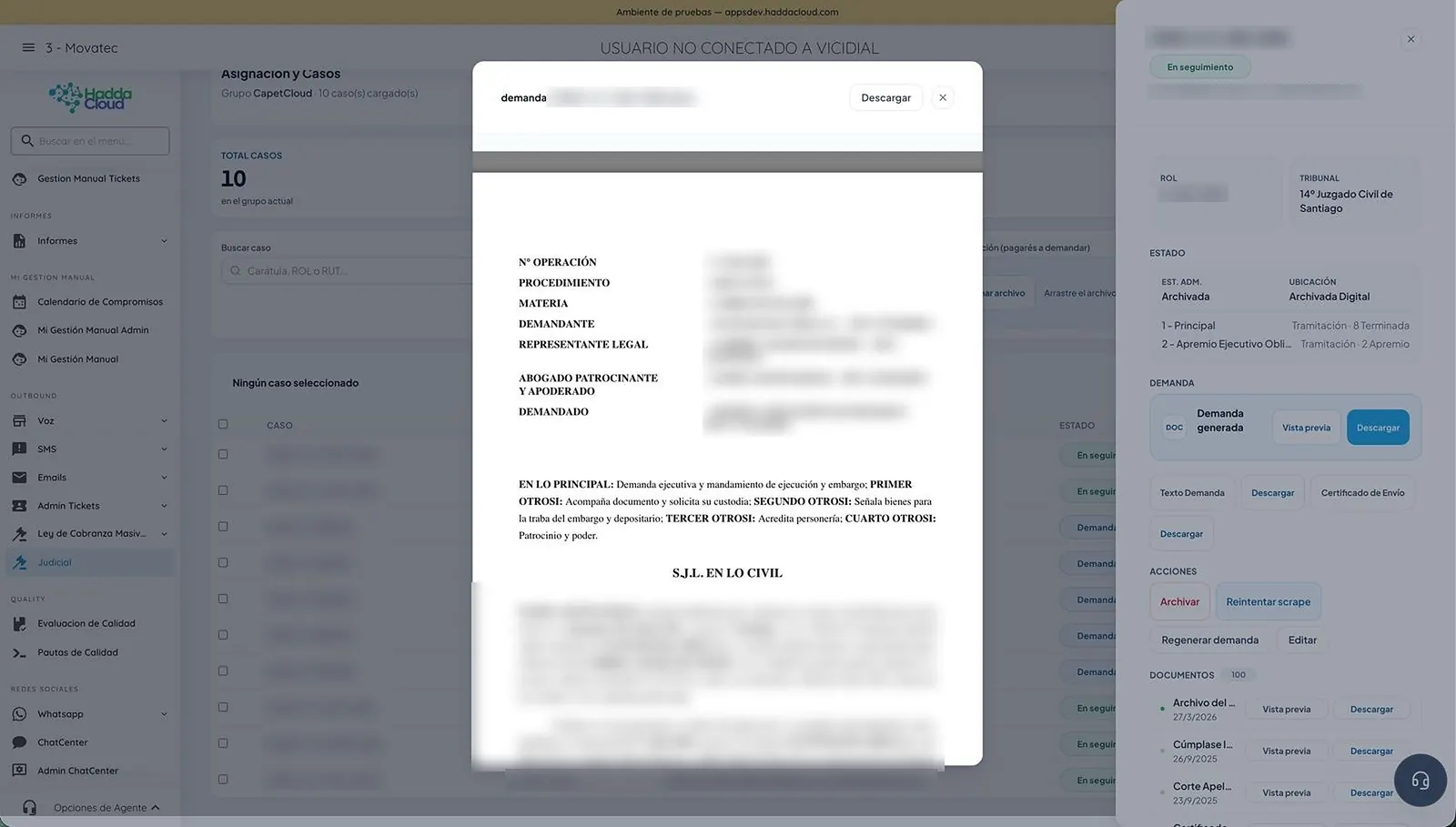 Demanda judicial generada automáticamente desde plantilla Word